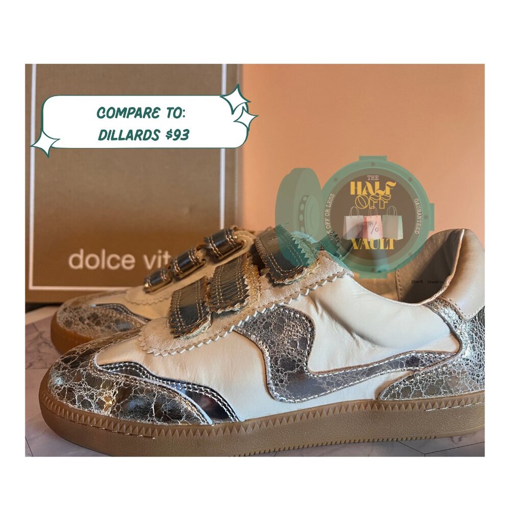 Dolce Vita: Notice Velcro Metallic Leather Sneakers